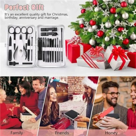 New Manicure Set 19pcs Stainless Steel Professional Nail Clippers Pedicure Set - Picture 3 of 8